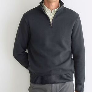 J. Crew Half Zip cotton black Heritage sweater